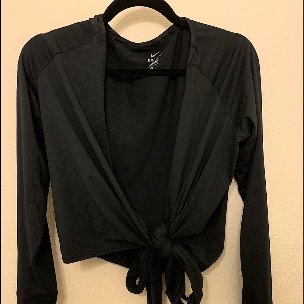 Cropped Nike Long Sleeve Wrap Top